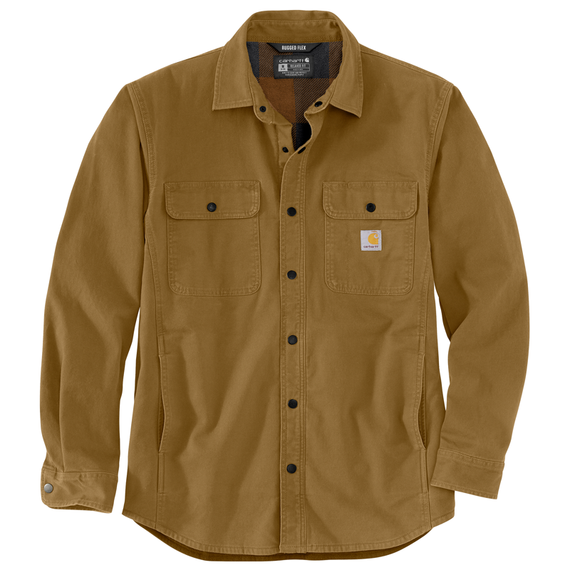 Carhartt 105419 Mens' Rugged Flex Relaxed Fit Canvas Fleece Lined Shirt Jac