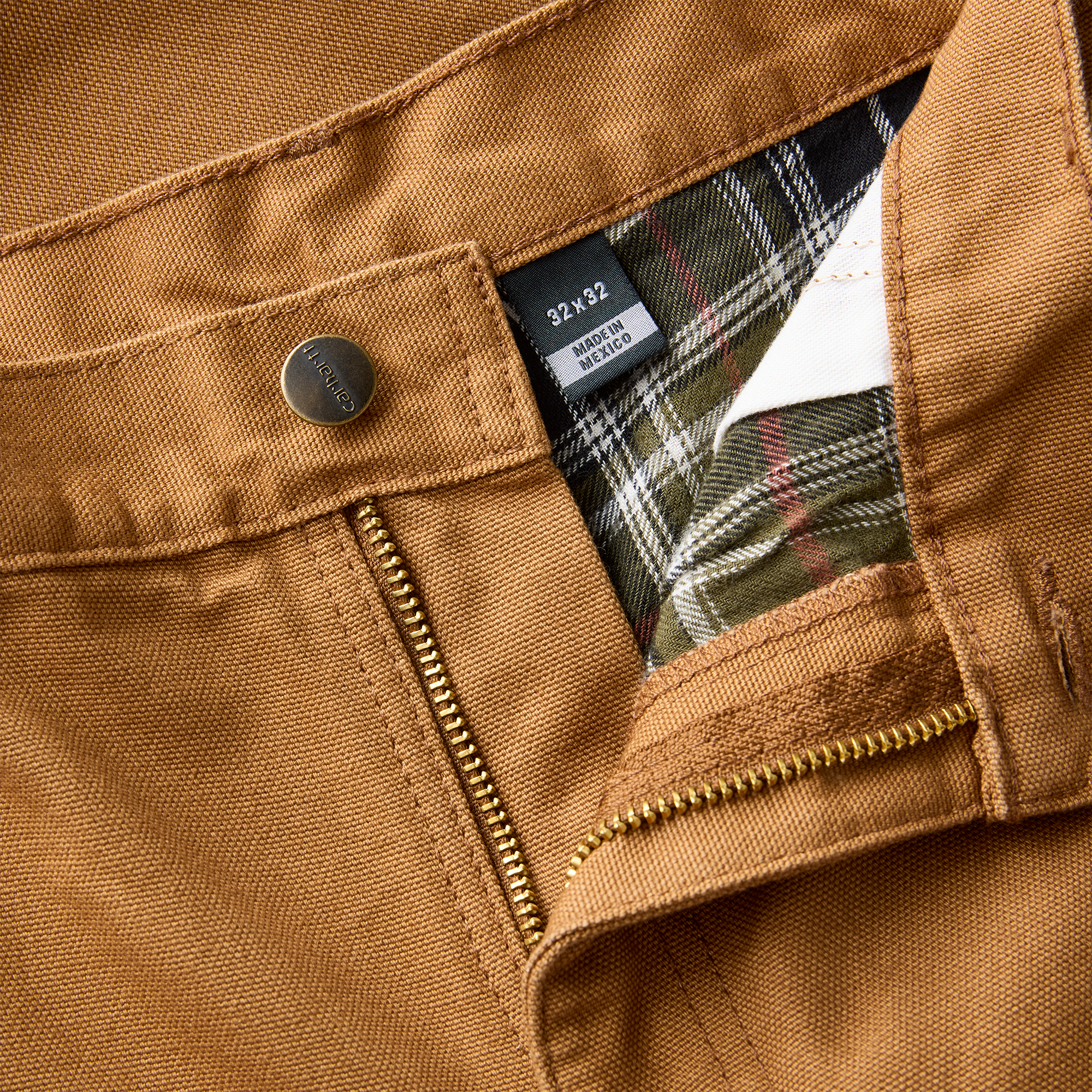 Carhartt B111BRN Flannel Lined Duck Work Pant - Carhartt Brown