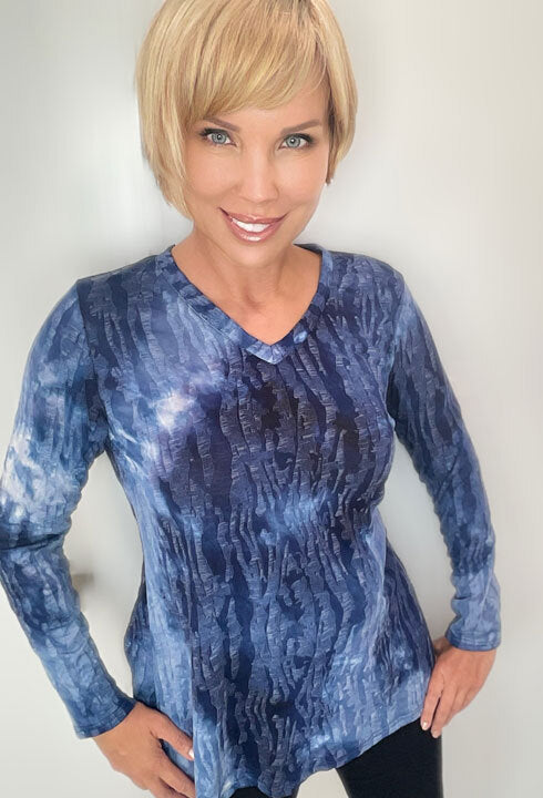 Ethyl K701 V-neck Tunic Top