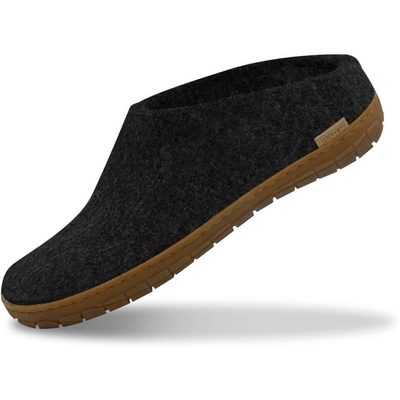 Glerups BR-02 Charcoal Slip-On W/ Natural Rubber Sole