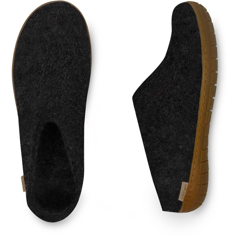 Glerups BR-02 Charcoal Slip-On W/ Natural Rubber Sole