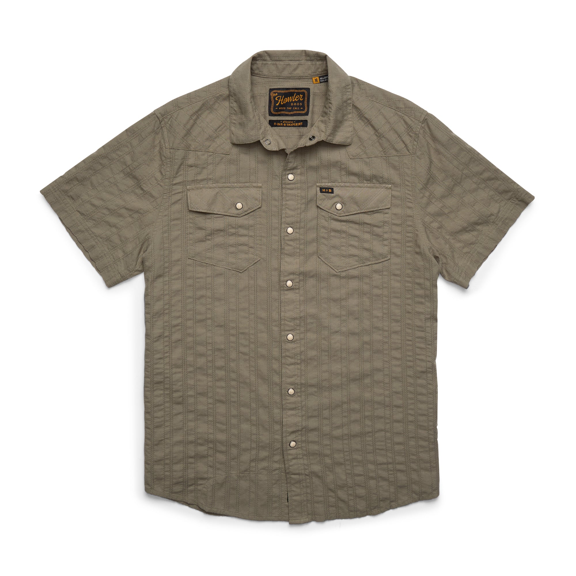 Howler Bros H Bar B Snapshirt - Eyelet Stripe : Cadet