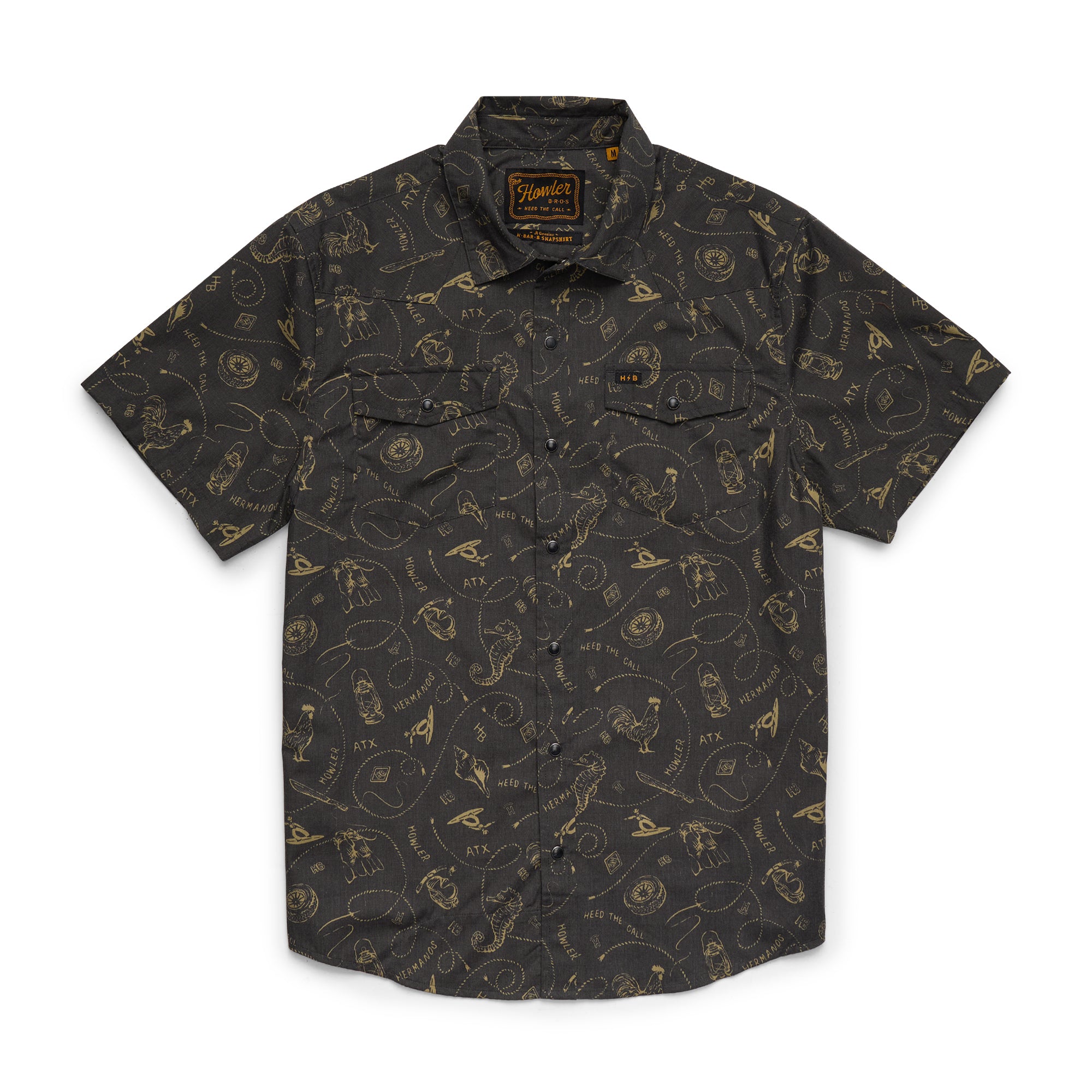 H Bar B Snapshirt - Sea Rodeo : Antique Black