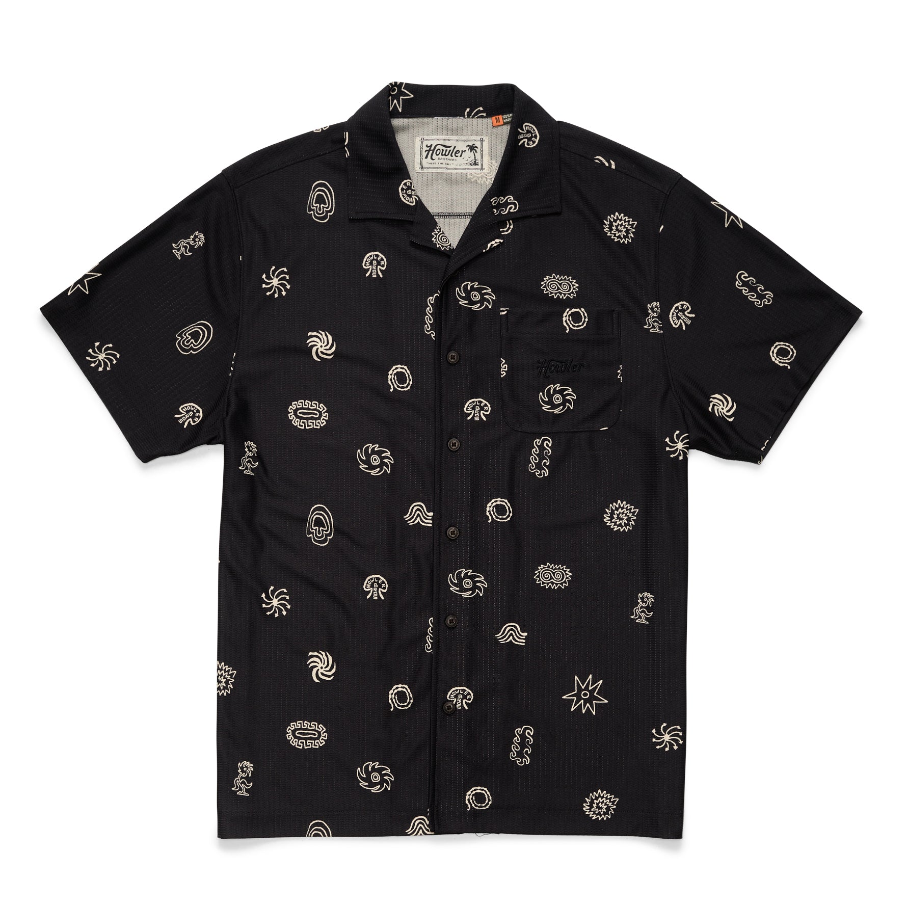 Howler Bros 220725S-MEM -  Palapa Tech Shirt - Mementos : Black