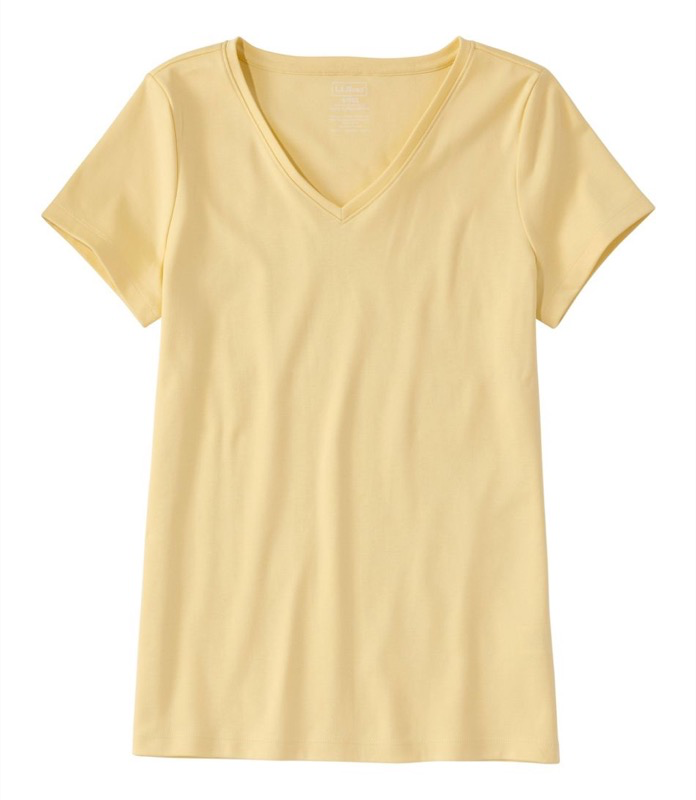 LLBean - Pima Tops Shaped V-Neck Short Sleeve Tee Women's Regular - 501229