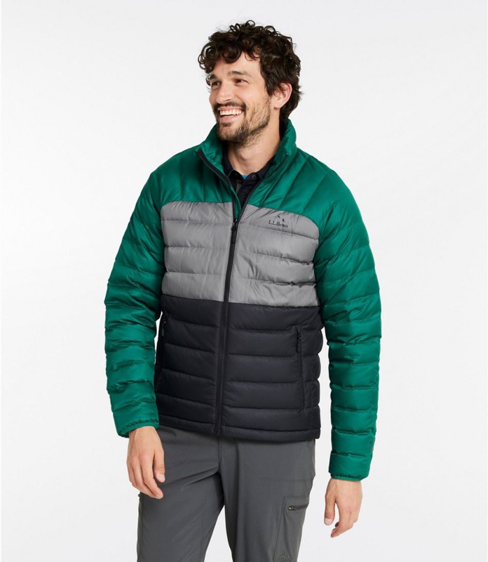 LL Bean 516721 Mens Down Jacket Color Block