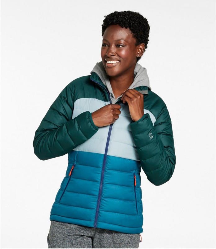 LL Bean 516733 Bean's Wmns Down Jacket Colorblock