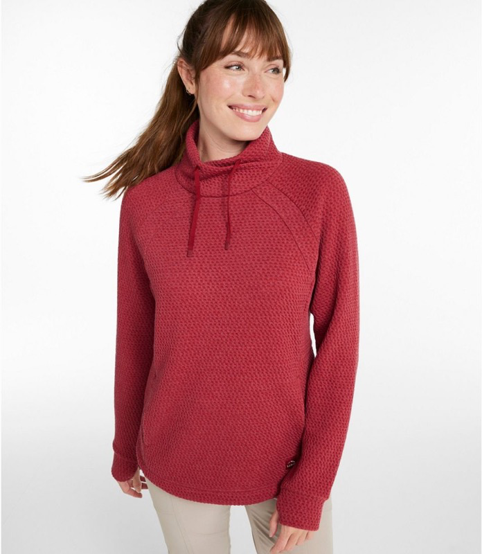 LL Bean 520418 Wmns Ridgeknit Crossneck Pullover
