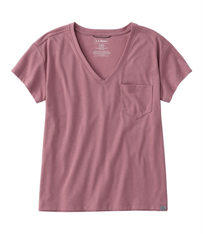 LL Bean - Mountainside V-Neck Pocket Tee Short Sleeve Women's Regular - 528530