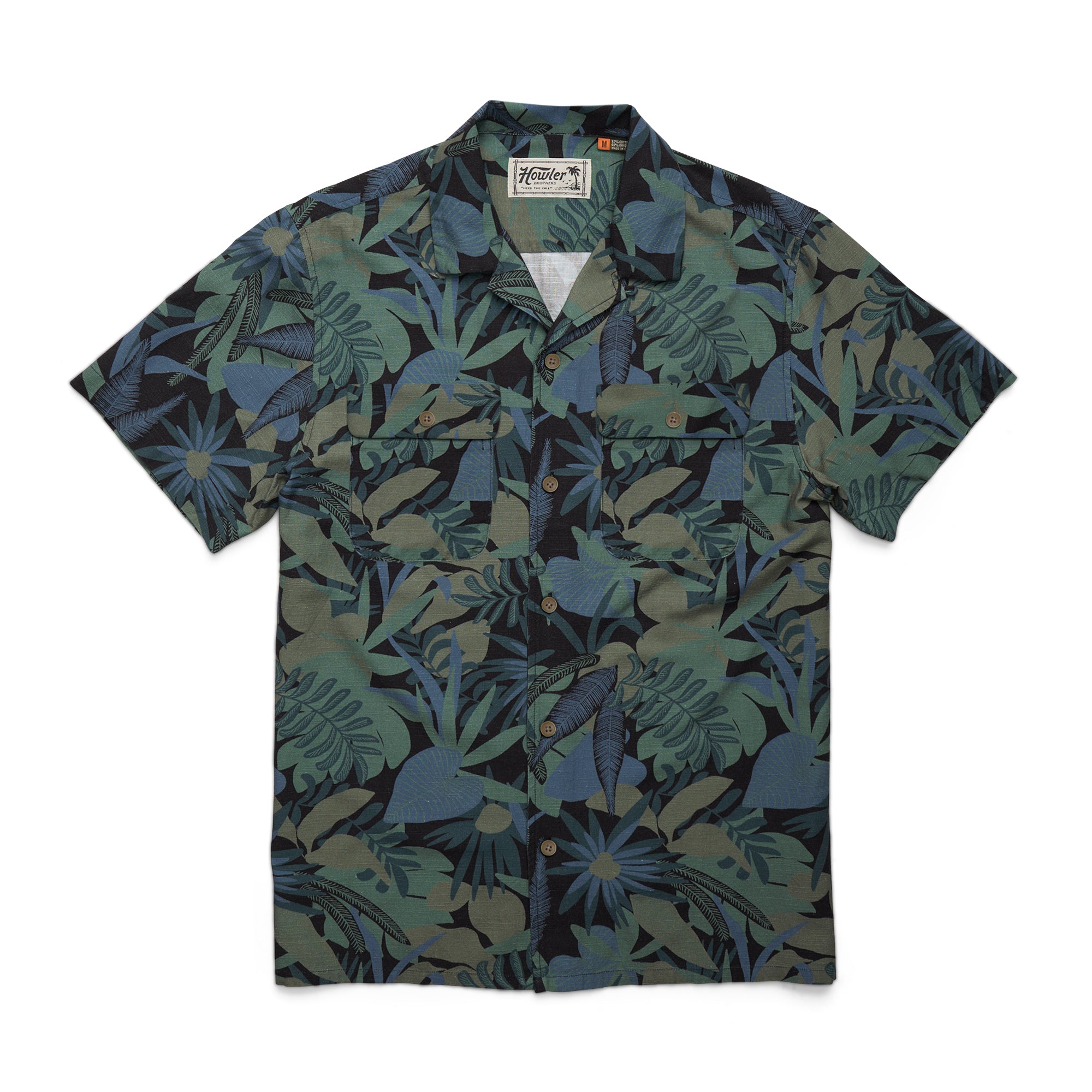 Howler Bros Shores Club Shirt - Tropical Dimension - Antique Black