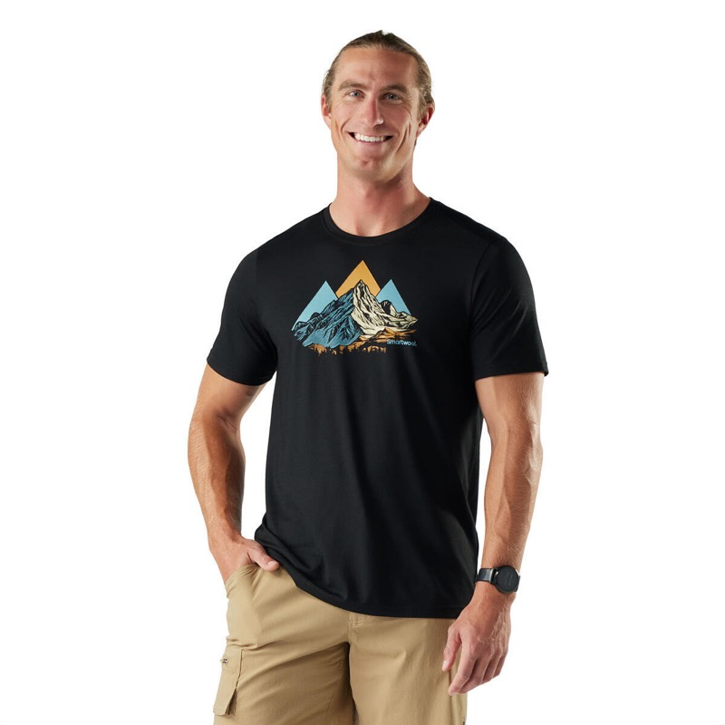 Smartwool Ms SW003065 Peak Bagger Active Short Slv Graphic Tee