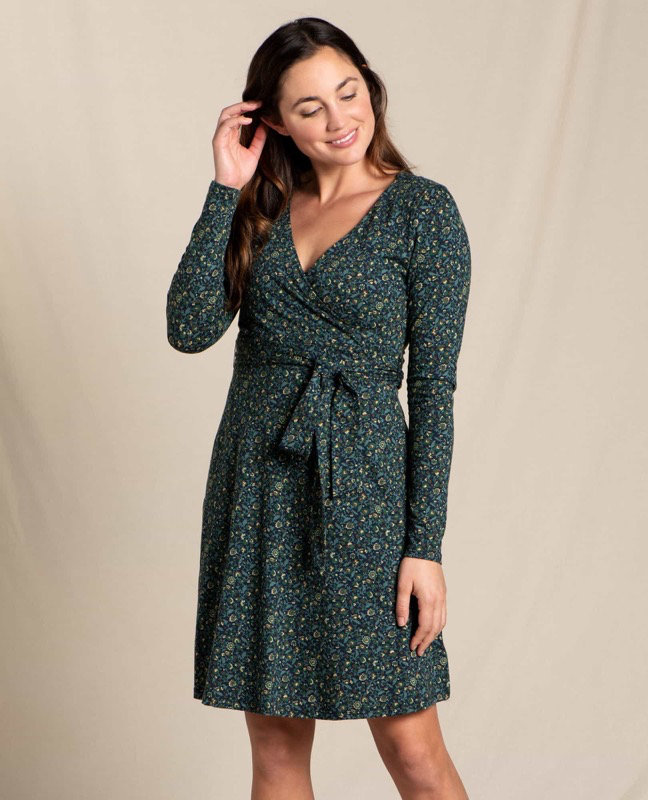 Toad & Co T1771702 W's Cue Wrap LS Dress