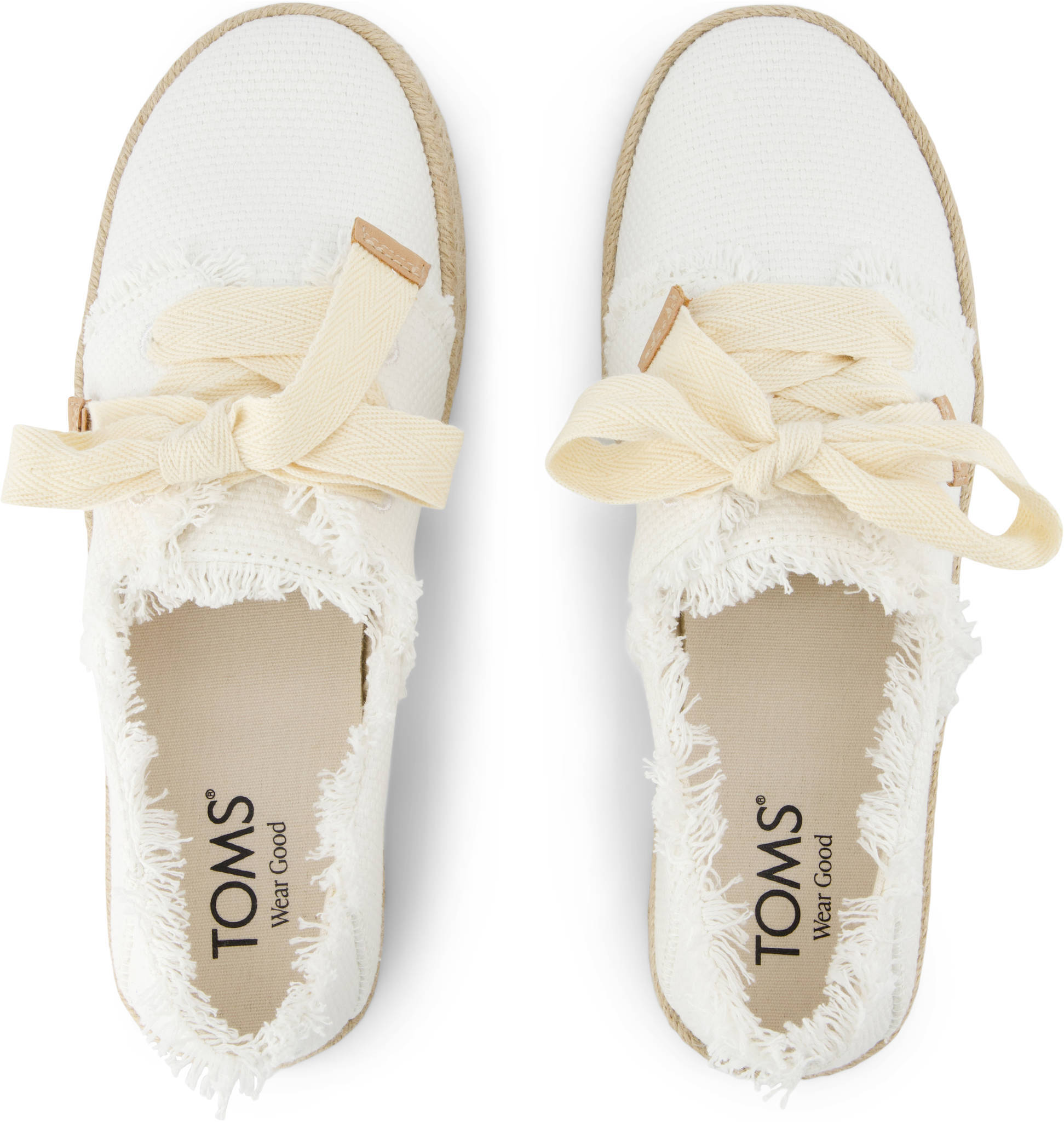 TOMS 10021879 Carolina Lace Up White Beachside Woven