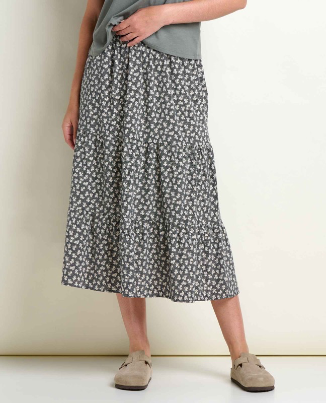 Toad & Co T1000037 Ws Sunkissed Tiered Midi Skirt