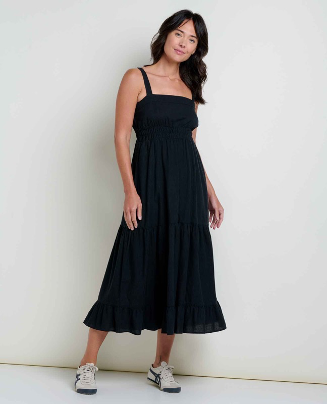 Toad & Co T1782507 Ws Taj Hemp Tiered Midi SL Dress