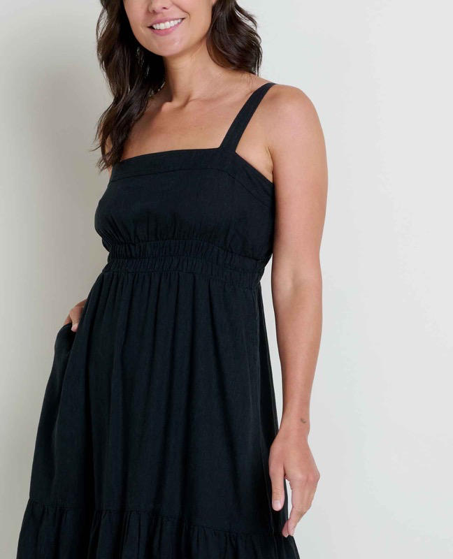 Toad & Co T1782507 Ws Taj Hemp Tiered Midi SL Dress
