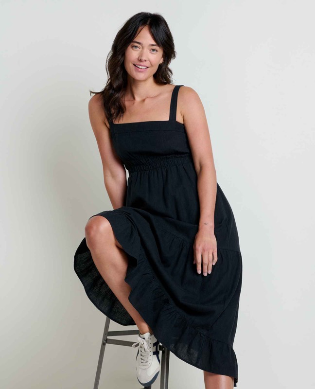 Toad & Co T1782507 Ws Taj Hemp Tiered Midi SL Dress