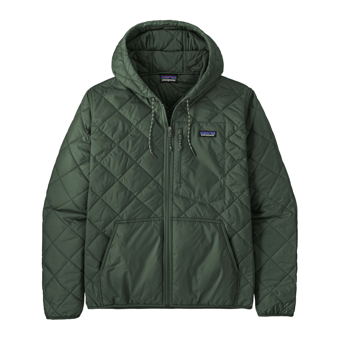 M's Diamond Quilted Bomber Hoody - 27611 - Canopy Green