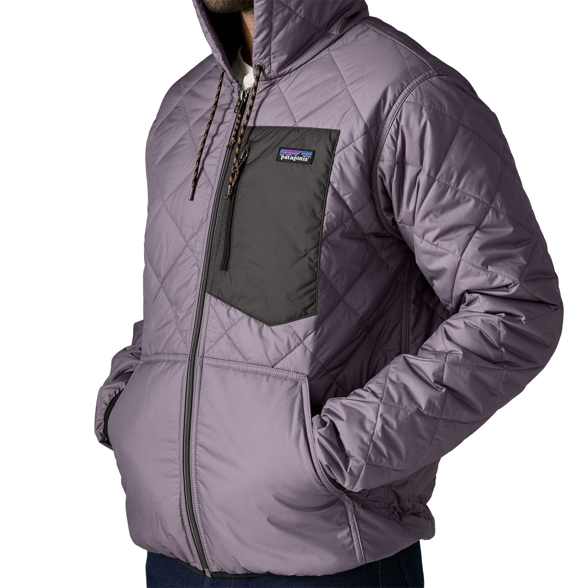 M's Diamond Quilted Bomber Hoody - 27611 - May Grey