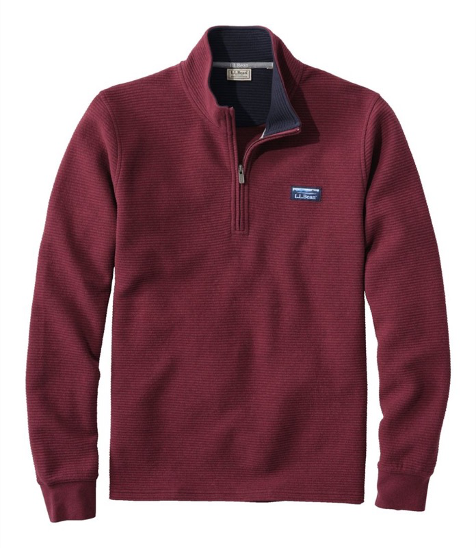 LL Bean Mens Lakewashed Double_knit 1/4 Zip - 520811