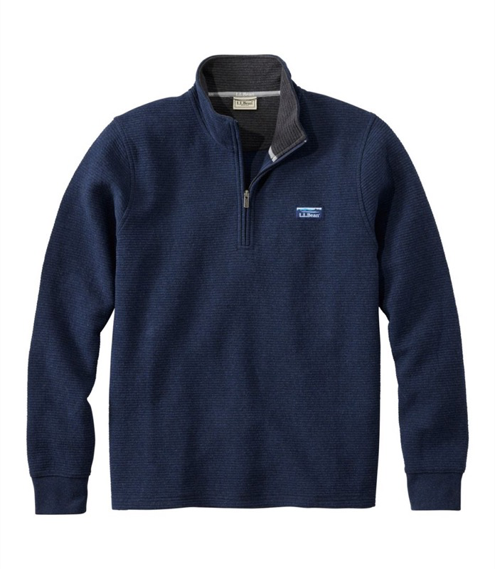 LL Bean Mens Lakewashed Double_knit 1/4 Zip - 520811