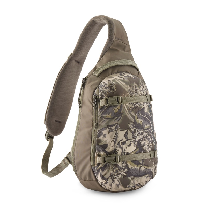atom patagonia sling bag 8L denier 100% postconsumer recycled polyester with a PU coating and a PFC Patagonia Atom Sling 8L -