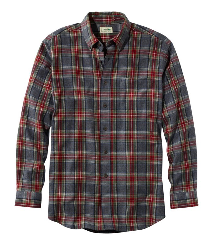 LL Bean Mens LS Tall Scotch Plaid Flannel Shirt - 298168