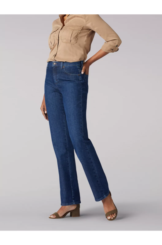 LEE WOMEN'S STRETCH RELAXED FIT STRAIGHT LEG JEAN IN MERIDIAN