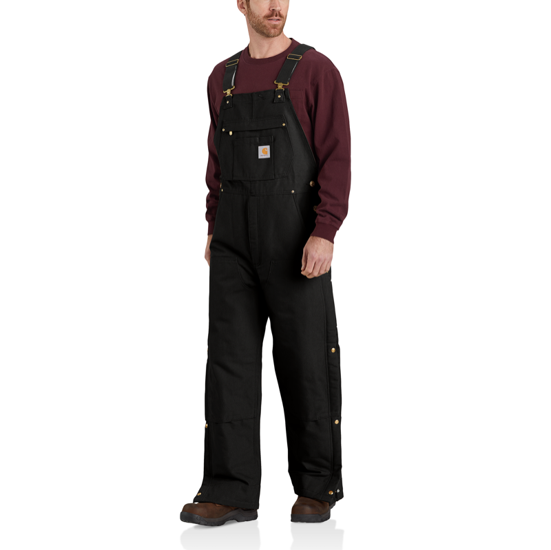 Carhartt 104393_BLK Loose Fit Firm Hand Insulated BIB - ZIP TO HIP - BLACK