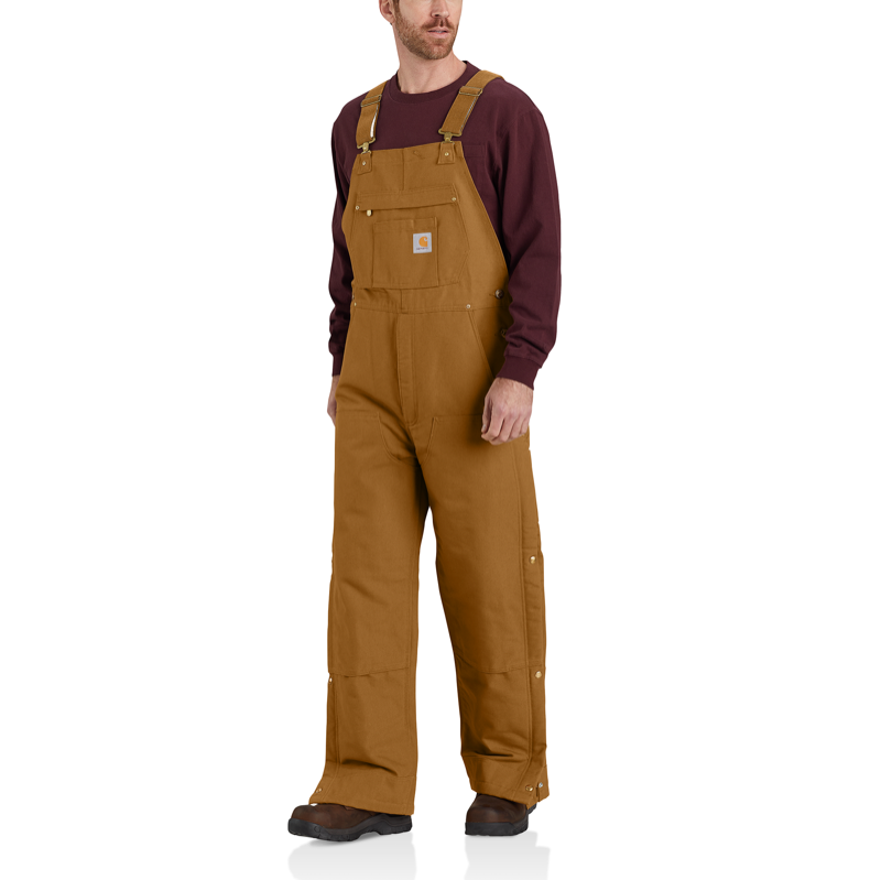 Carhartt 104393_BRN Loose Fit Firm Hand Insulated BIB - ZIP TO HIP - BROWN