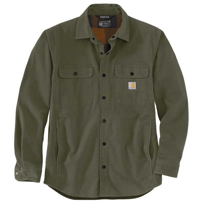 Carhartt 105419 Mens' Rugged Flex Relaxed Fit Canvas Fleece Lined Shirt Jac