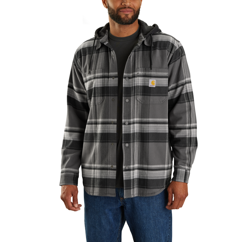 105938Rugged Flex Flannel Fleece lined Hooded Shirt Jac|302797