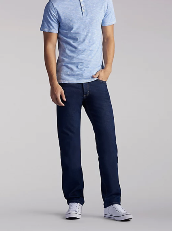 LEE 200 8989 Mens Regular Fit Straight Leg Jeans in Pepper Prewash