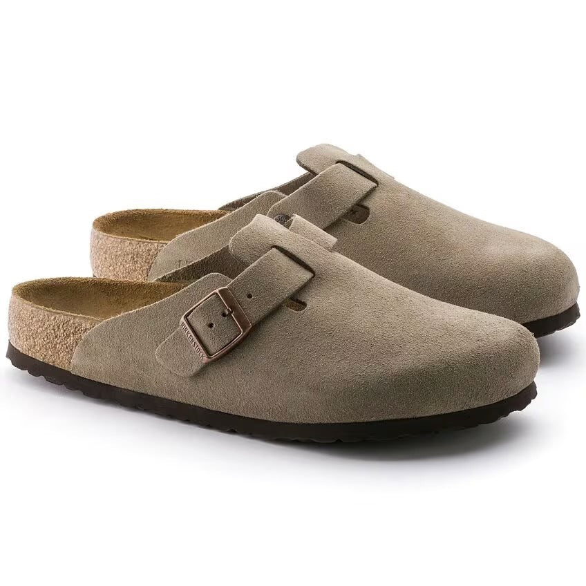 Birkenstock Boston Soft Footbed - Taupe Suede 560771/3