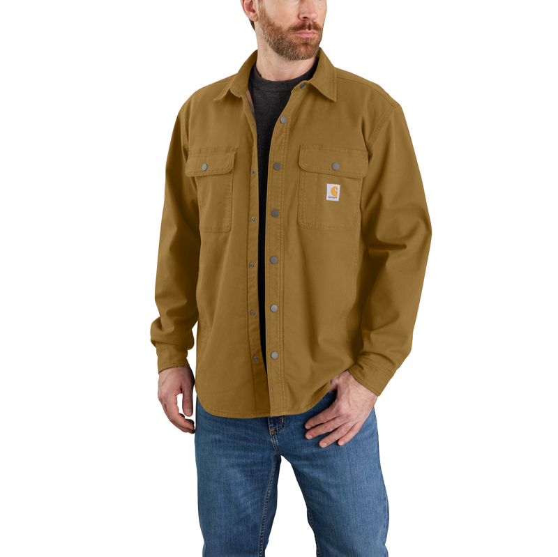 Carhartt 105419 Mens' Rugged Flex Relaxed Fit Canvas Fleece Lined Shirt Jac