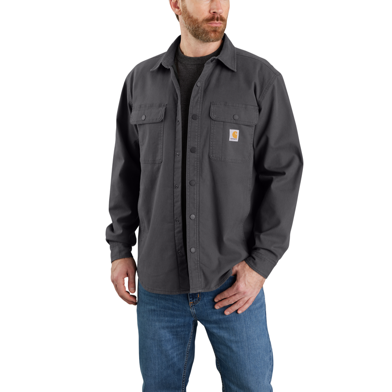 Carhartt 105419 Mens' Rugged Flex Relaxed Fit Canvas Fleece Lined Shirt Jac