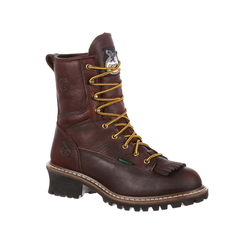Georgia Boot G7313 8in Logger WP Steel Toe - Soggy Brown