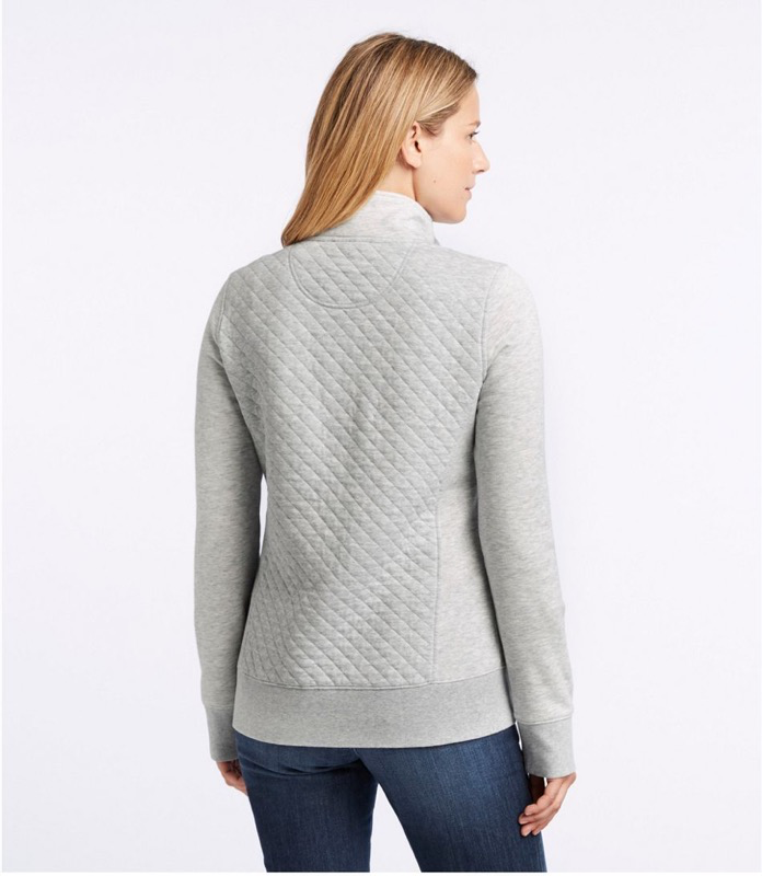 LL Bean 502745 Wmns Quilted Sweatshirt 1/4 zip