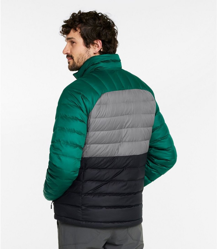 LL Bean 516721 Mens Down Jacket Color Block