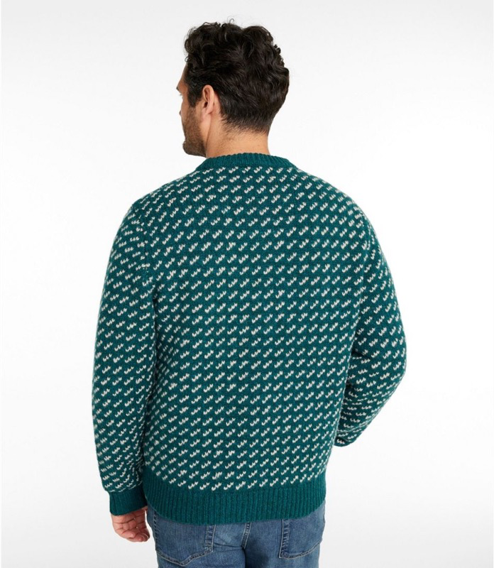 LL Bean 517593 Mens Bean's Classic Raggwool Crew Sweater Birdseye