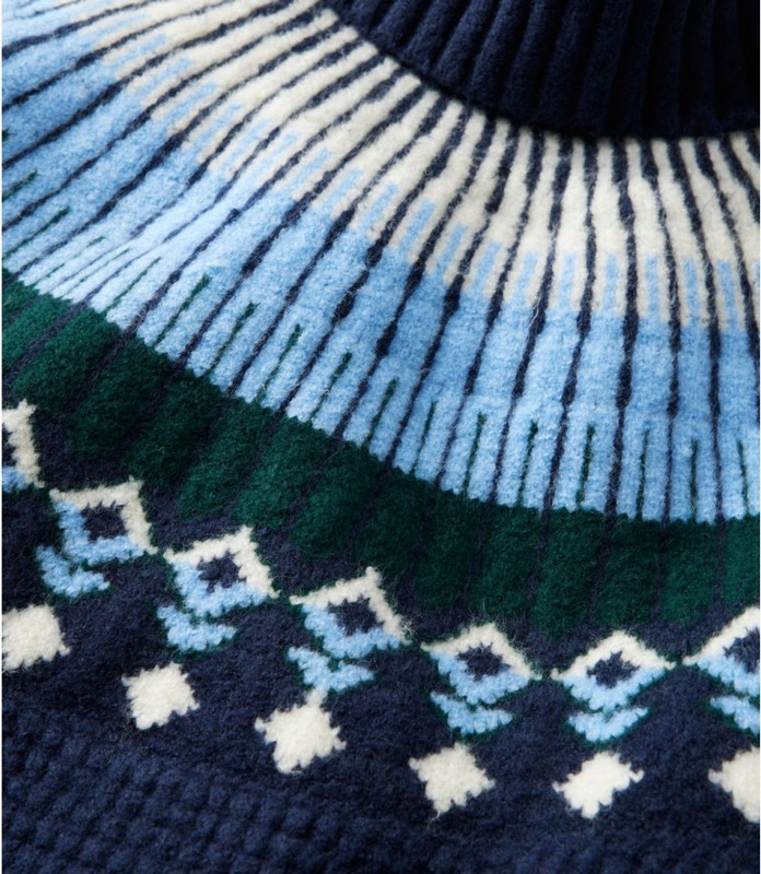 LL Bean 525026 Wmns Supersoft Waffle Turtleneck FairIsle Sweater