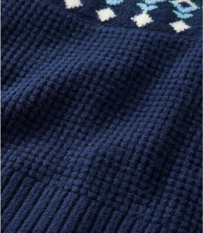 LL Bean 525026 Wmns Supersoft Waffle Turtleneck FairIsle Sweater