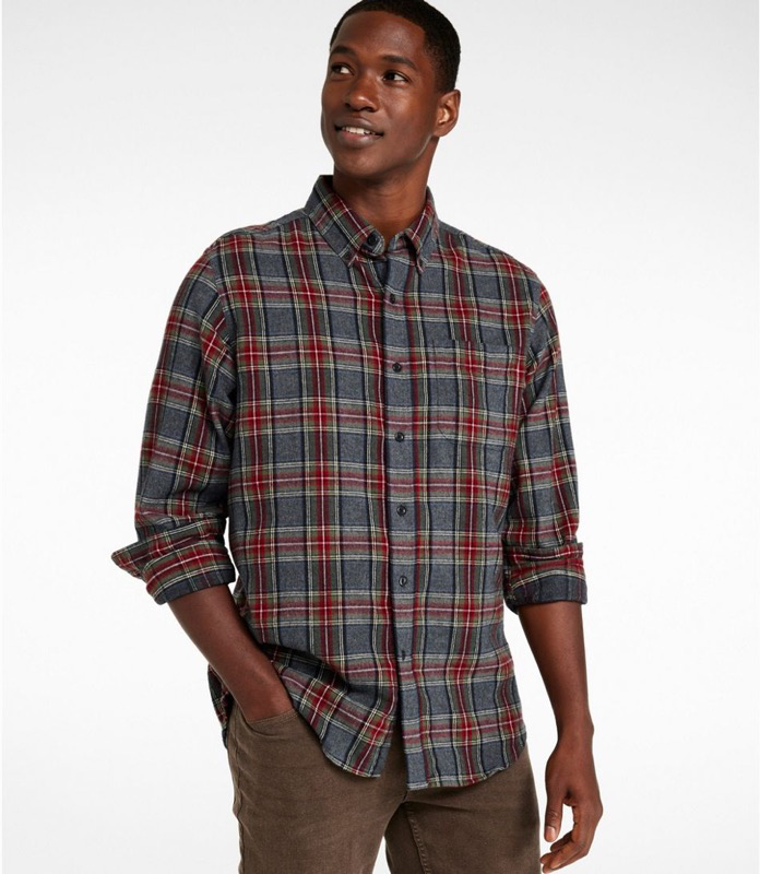 LL Bean Mens LS Scotch Plaid Flannel Shirt - 228061