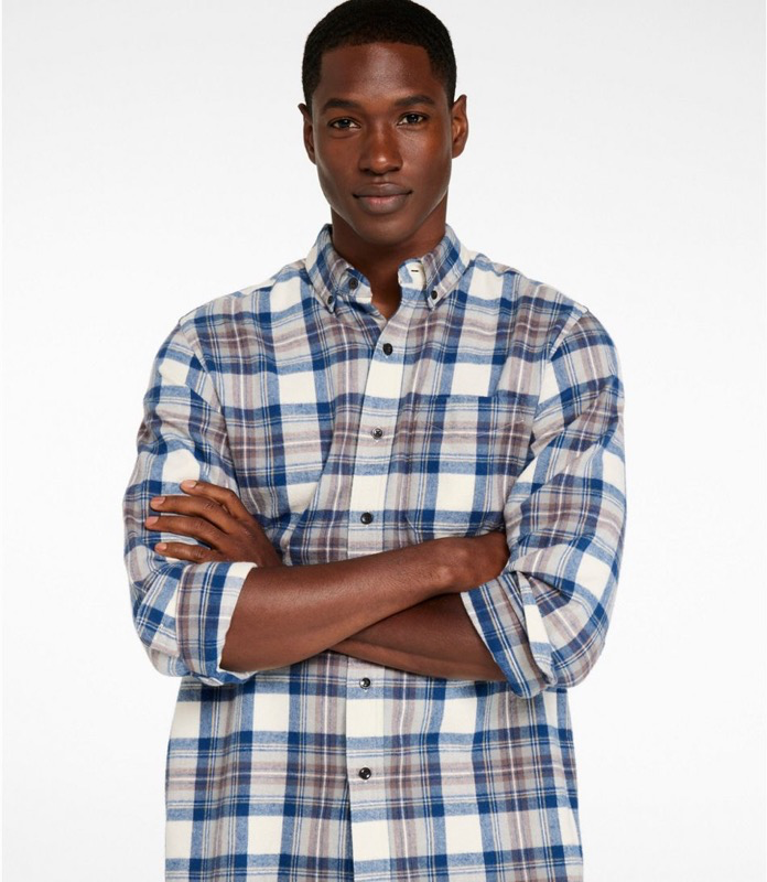 LL Bean Mens LS Scotch Plaid Flannel Shirt - 228061