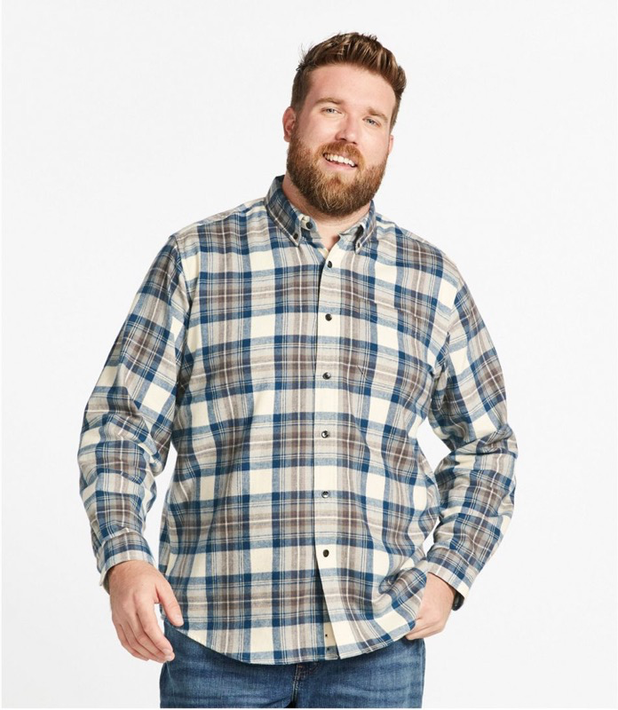 LL Bean Mens LS Scotch Plaid Flannel Shirt - 228061