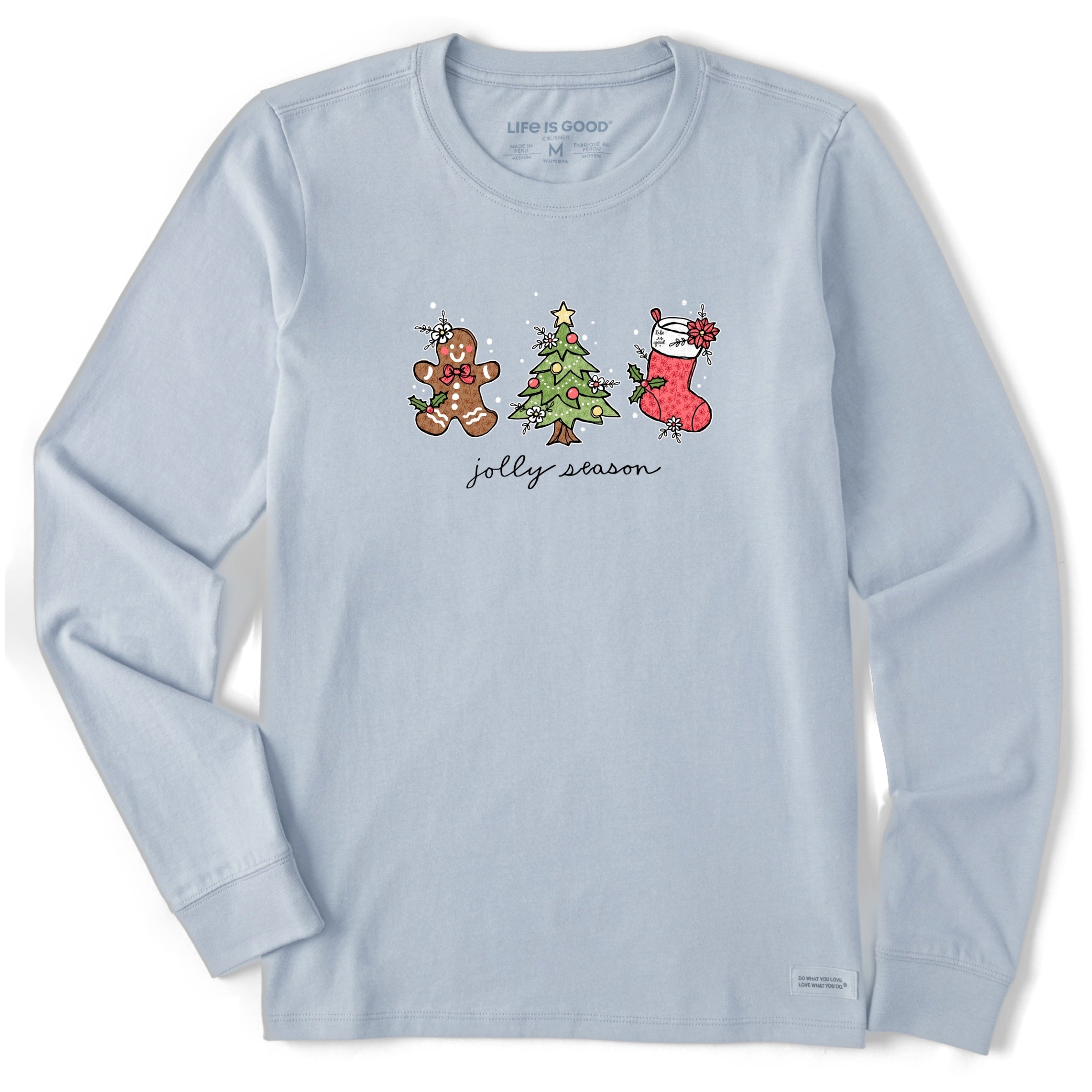 Life is Good 154253 Wmns  Jolly Season Xmas - Glacier Blue