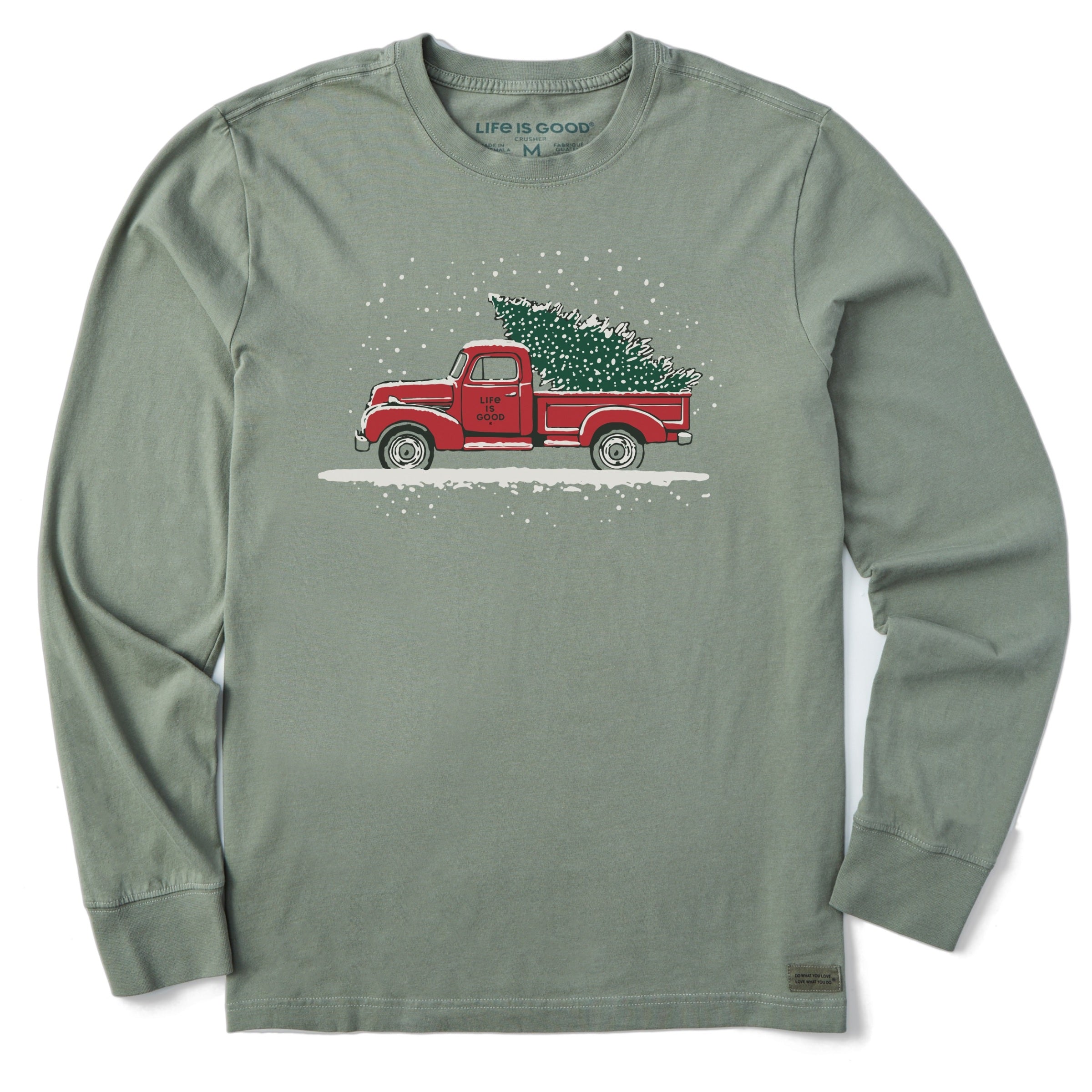 Life is Good 155966 Mens Old Christmas Tree - Moss Green