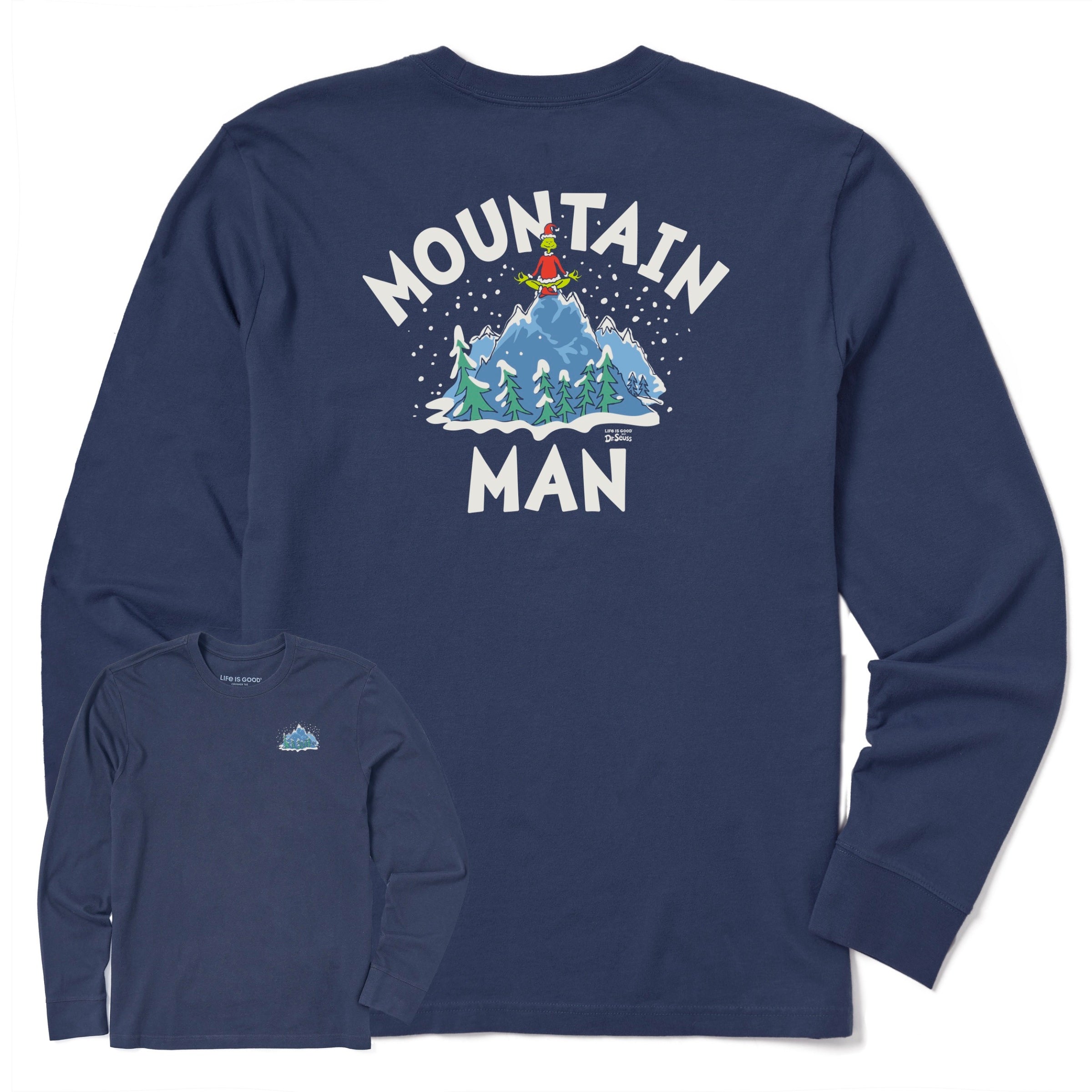 Life is Good 165152 Mens Grinch Mountain Man - Darkest Blue