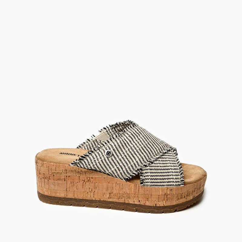 Minnetonka 563152 Posey Black/Natural Stripe