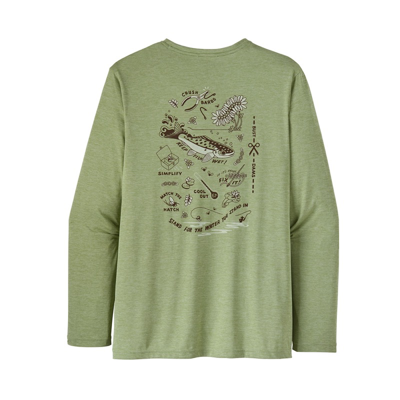 Patagonia 52147 M's Capilene Cool Fish Graphic L/S